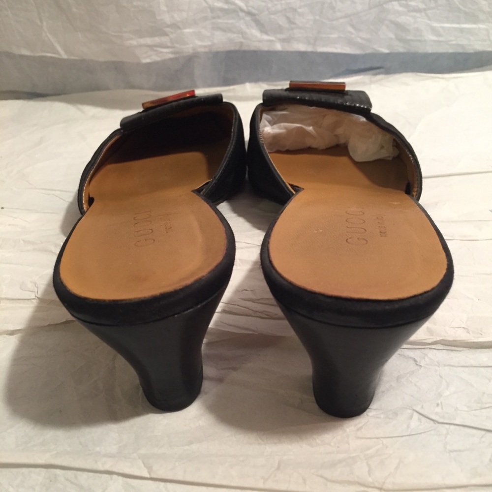 GUCCI BLACK SATIN MULES SZ-7.5 - Picture 5 of 8